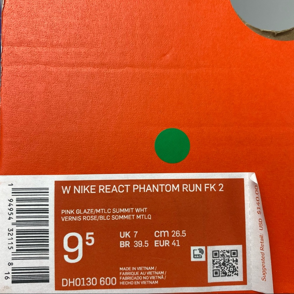 Nike React Phantom Run Flyknit 2 Womens Pink Glaze Laceless Half Box - Picture 15 of 16